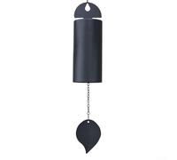 Carillon éolien en métal résonant pour l'extérieur conçu pour créer des sons tranquilles et une décoration élégante de jardin ou de terrasse (noir)