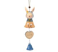 Carillon éolien en résine à suspendre en forme de lapin mignon pour décoration d'intérieur, jardin, fête, Jhu310 (A, 30 x 7 cm)