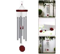 Carillon éolien en tuyau d'aluminium avec dessus en bois massif et crochet en S robuste, accordé pentatonique pour apaiser les paysages sonores extérieurs dans les zones résidentielles
