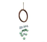 Carillon éolien en verre de mer de football résistant aux intempéries pour décoration d'intérieur ou d'extérieur (vert) 36 cm