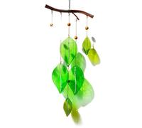 Carillon éolien en Verre pour extérieur, Carillon à Vent Unique Fait à la | Carillon éolien en verre fait à la main, ornement de forêt, effet lumière arc-en-ciel, décoration à suspendre pour fenêtre de