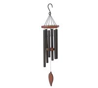 Carillon Éolien Extérieur 5 Tubes en Aluminium Commémoratif Bois Le Meilleur pour La Décoration De Jardin Plein Air Mélodie Apaisante Aluminium Massif pour Attirer La Richesse Et Prier