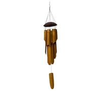 Carillon éolien fait à la main pour extérieur, grand dessus en noix de coco de 83,8 cm et carillon éolien profond en bois, maison pour extérieur et intérieur, patio et jardin (café, 60 x 20 cm)