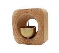 Carillon éolien japonais en bois avec cloche en laiton, sonnette de porte sans fil pour salon, chambre, café, décoration avec fixation magnétique (B)
