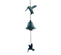 Carillon éolien japonais en fonte, carillon éolien traditionnel japonais en forme de colibri, cloche à vent vintage en métal à suspendre (vert)