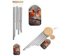 Carillon éolien mignon avec oiseaux cardinaux pour l'extérieur - Grand carillon à vent pour décoration de jardin avec son mélodieux pour maman, papa, grand-mère, maison, jardin, terrasse