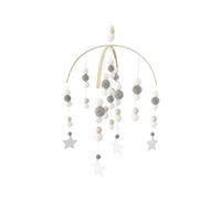 Carillon éolien mobile pour berceau de bébé 30x50 cm, perles en bois, cloche de lit chambre d'enfant, mobile étoile suspendu pour la décoration la chambre bébé, ornement plafond avec