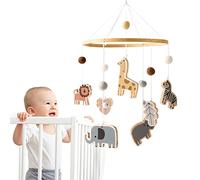 Carillon Éolien Mobile Safari Coloré pour Bébé - Table à Langer, Pendentif Cloche de Lit, Décoration de Chambre d'Enfant, Cadeau de Naissance pour Garçon, Fille