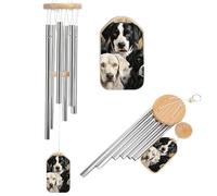 Carillon éolien noir et blanc pour extérieur - Grand carillon à vent avec son mélodieux pour maman, papa, grand-mère, maison, jardin, terrasse