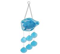 Carillon éolien pour extérieur, carillon en verre teinté pour extérieur, carillon éolien - Décoration de jardin en forme d'étoile de mer, tortue de mer, décorations extérieures pour la maison, le