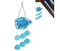 Carillon éolien pour extérieur - Carillon éolien en verre teinté pour décoration d'extérieur - Étoile de mer, tortue de mer, décoration de jardin, décorations extérieures pour cour, porche, pendaison