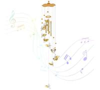 Carillon éolien pour l'extérieur, 11 pouces Love Angel Cupid Wind Chime avec des tubes en aluminium, le vent extérieur avec un son clair pour le jardin, les patios, les balcons et les mètres dorés