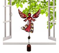 Carillon éolien pour l'extérieur - Carillon éolien d'ange - Carillon commémoratif - Attrape-soleil avec ailes - Son relaxant et fort - Souvenir pour jardin, terrasse, balcon, maison, funérailles
