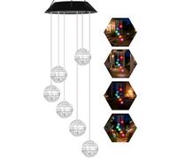 Carillon éolien solaire à 7 couleurs changeantes, cadeau pour maman, grand-mère, carillon solaire étanche pour jardin, terrasse, fête, cour, fenêtre, décoration intérieure et extérieure
