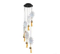 Carillon éolien solaire à LED avec décoration en forme de soleil, cloches de jardin à changement de couleur pour terrasse et cour, pour un souvenir de condoléances ou un cadeau de pendaison de