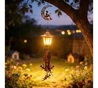 Carillon éolien solaire à suspendre - Décoration de jardin - Lampes solaires avec papillons décoratifs - Lampe solaire - Carillon éolien - Lampe solaire étanche pour l'extérieur, jardin, balcon