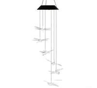 Carillon éolien solaire en forme de libellule - Décoration de jardin LED à changement de couleur - Marche/arrêt automatique - Décoration à suspendre pour terrasse, pelouse, cour - 60 cm