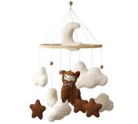 Carillon mobile pour bébé - Cloche de lit avec alpaga, nuage, lune - Carillon mobile suspendu - Cadeau pour bébé garçon et fille