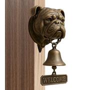 Carillon pour chien - Sonnette de bienvenue en forme de tête de chiot | Cloche de commerçants | Sonnette vintage en forme de chien | Décoration murale en résine sur le thème des animaux pour intérieur
