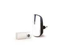 Thomson - Carillon + Sonnette - Sans fil avec bouton, Enfichable sur prise 230volts , Portée de 250m , couleur: Blanc, Batterie Lyhtium pour le bouton sonnette - 513130