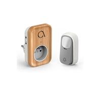 Avidsen Bamboo Plug Carillon Sans Fil Sans Pile Kinetic, Portée 150 m | Bouton auto-alimenté Kinetic sans pile, carillon sur prise 230 V, portée 150 m en champ libre, pré-appairé, extensible