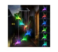 Carillon solaire élégant en forme de colibri, décoration étanche aux couleurs changeantes pour jardin, terrasse, cadeau idéal pour les amour