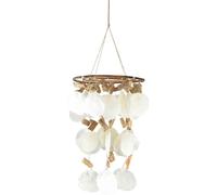 Carillon sonore Coquillage Mobile Capiz Nacre Décoration Ø30cm H80cm pour balcon terrasse salon