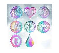 Carillons à vent colorés en acier inoxydable, 3.9 pouces, 8 pièces, décor suspendu