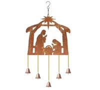 Carillons à vent de Noël, Carillons à vent de Noël d'extérieur - Carillons à vent de jardin Nativité - Décoration religieuse de carillon à vent pour Noël, décorations de cam