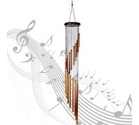 Carillons De Vent pour extérieur, Tube en Aluminium en Bois Massif Carillons éoliens avec 18 Tubes en Alliage d'aluminium et Crochet en S, pour Jardin Patio Maison décoration