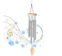 Carillons Éoliens Décoratifs D'extérieur, Métal Carillon à Vent Cloches à Vent Sonnette à Vent Suspendu, Carillon Bells en Plein Air avec 6 Tube en Aluminium pour Décor de Jardin Balcon Patio Maison