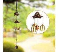 Carillons éoliens D'éléphant en Métal Antique, Décoration Suspendue de Porte de Cloches Durables avec éléphant Mignon et Heureux pour la Chambre, la Fenêtre et la Cour