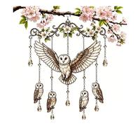 Carillons éoliens d'extérieur en Forme de Cardinal, Attrape-Soleil en Cristal de vitrail, décoration colorée for Cour d'oiseaux, Cadeau commémoratif for Maman, Grand-mère(#C)