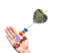 Carillons éoliens en Forme de cœur pour la décoration de la Maison, Belle réflexion colorée, adaptés de la fête des mères, éolien