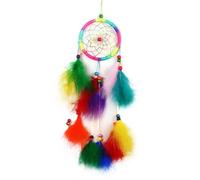 Carillons éoliens faits à la main, filet attrape-rêves avec plumes, mural suspendu de 55cm, décoration artisanale for maison, 2 pièces Pour DéCoration(Colorful)