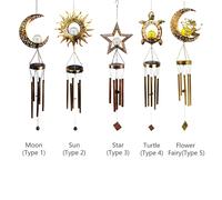 Carillons éoliens solaires à LED Carillons éoliens solaires suspendus d'extérieur Veilleuse blanche chaude Carillon éolien en forme mignon étanche pour jardin patio cour avec crochet