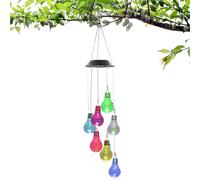 Carillons Éoliens Solaires, Carillons à Vent Colorés avec Éclairage LED, Éclairage d'Ambiance Étanche à Couleurs Changeantes pour Jardin, Terrasse, Patio, Décoration Extérieure et Intérieure