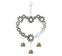 Carillons éoliens suspendus-tournevis en métal romantique, décor floral creux pour balcon, moulin à vent en forme de cœur, Sculpture de jardin cinétique avec revêtement résistant à la rouille, ornemen