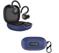 carinacoco Coque en Silicone pour Anker Soundcore Sport X20 avec Mousqueton, Souple et Flexible, Ultra Mince Antichoc Cover Slim Anti Chute Earphone Case pour Anker Soundcore Sport X20, Bleu