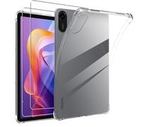 carinacoco Coque transparente pour Xiaomi Redmi Pad 2 avec 2 protections d'écran en verre trempé, coque de protection en TPU souple ultra transparente, légère et flexible, résistante aux chocs