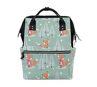 Carino Volpe Natale Inverno Senza Soluzione Di Continuità Sac à Langer Sac à Dos Grande Capacité Multifonction Sac à Couches pour Voyage Maman Femme Papa