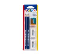 Carioca 3 crayons + 2 gommes + 1 taille-crayon