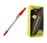 Carioca 40163/03 - Stylo à bille Corvina 51 Classic - 1mm - Rouge - Paquet de 50 pcs