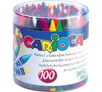 CARIOCA 42399 - Crayons de cire Crayons de cire 100 pièces en boîte plastique