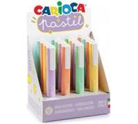 Carioca 43035 Marqueur indélébile pointe large Vert, Magenta, Orange, Jaune 16 pcs