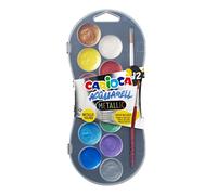 Carioca Aquarelles métalliques | Étui avec aquarelles de couleurs métalliques | Facile à mélanger et résistant à la lumière | Étui de 12 aquarelles