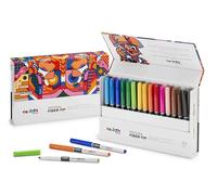 CARIOCA Colori Plus Prisma, marqueurs de couleur à pointe fibre de qualité supérieure, double trait, encre ultra-intense et résistante à la lumière, fabriqués en Italie (boîte rigide de 30 marqueurs)