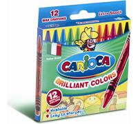 Carioca crayons de cire Ø 8mm - Etui de 12 - Crayons de cire pour enfants lavables