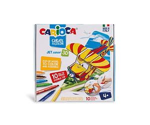 Carioca - Créer & Color Pop-Up 3D avec 10 feutres Superlavables à Double Pointe - Multicolore - 1 unité - 42904