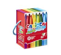 Carioca Marqueurs Jumbo Pointe Maxi | Boîte premium avec poignée de 30 feutres super lavables et à grande couverture | Couleurs assorties | Pointe Ø 6 mm | 30 pièces